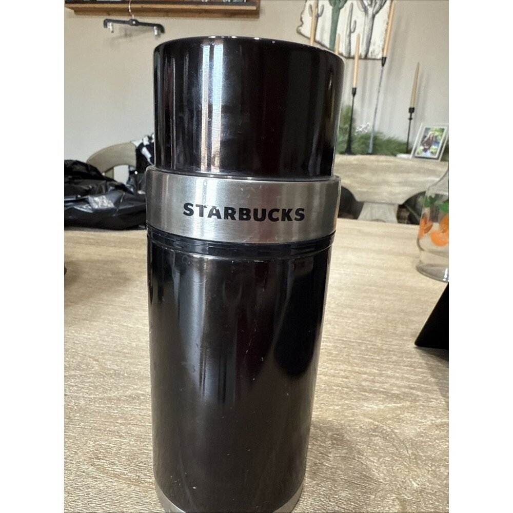Starbucks 2006 Brown Thermos 17 fl. oz. Cup Lid Screw Cap Stainless Metal Coffee